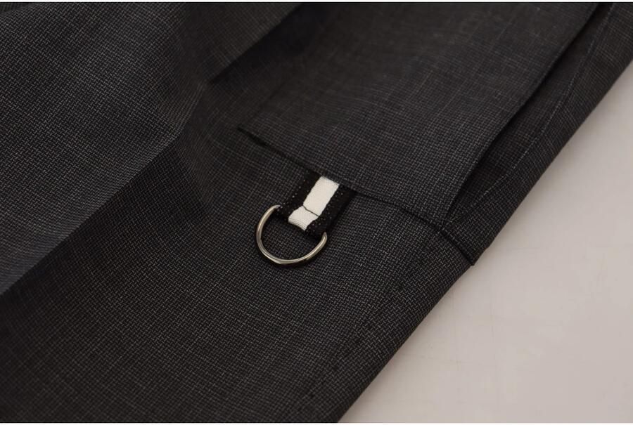 Dolce & Gabbana Grijze Geruite Stretch Cargo Broek Gray Heren