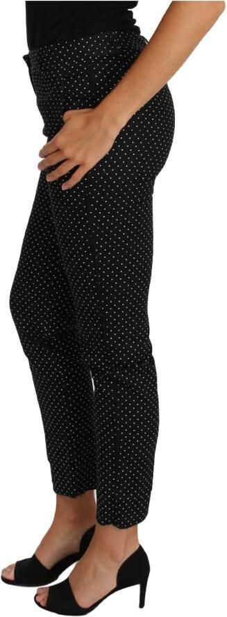 Dolce & Gabbana Pre-owned Black Dress Polka Dot Cropped Straight Pants Black Dames