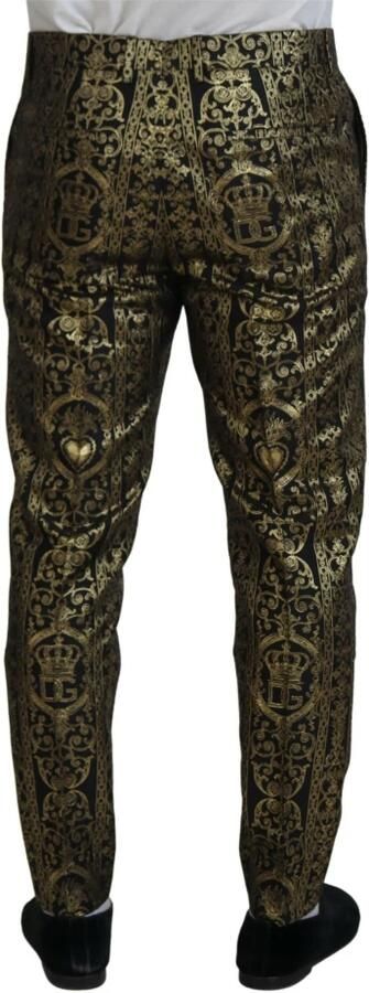 Dolce & Gabbana Zwarte Gouden Jacquard Jurkbroek Multicolor Heren - Foto 5