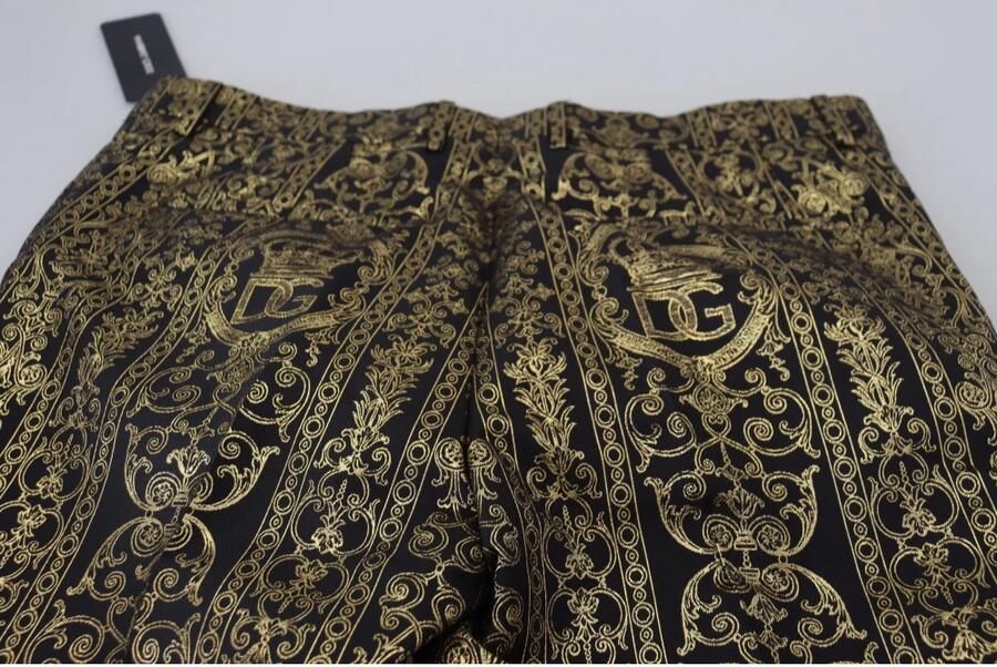 Dolce & Gabbana Zwarte Gouden Jacquard Jurkbroek Multicolor Heren - Foto 2