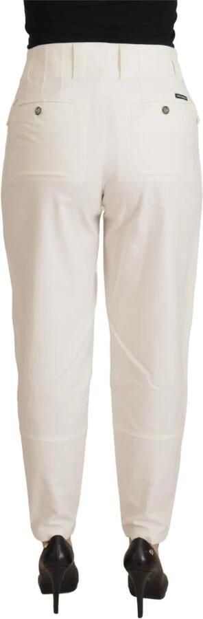 Dolce & Gabbana Tapered Katoenen Broek Exclusief Italiaans Ontwerp White Dames - Foto 5