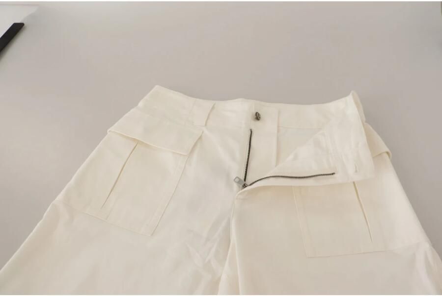 Dolce & Gabbana Tapered Katoenen Broek Exclusief Italiaans Ontwerp White Dames