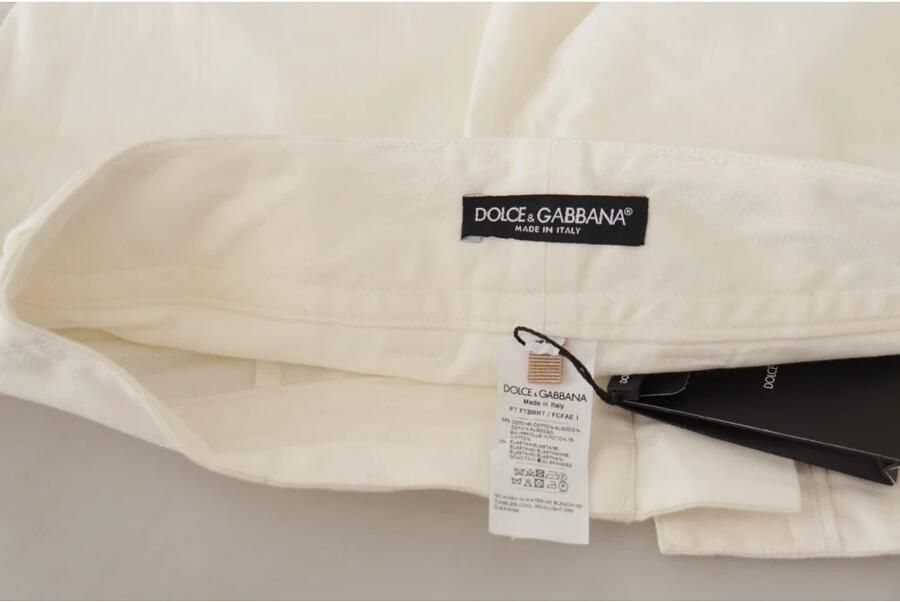 Dolce & Gabbana Tapered Katoenen Broek Exclusief Italiaans Ontwerp White Dames - Foto 3