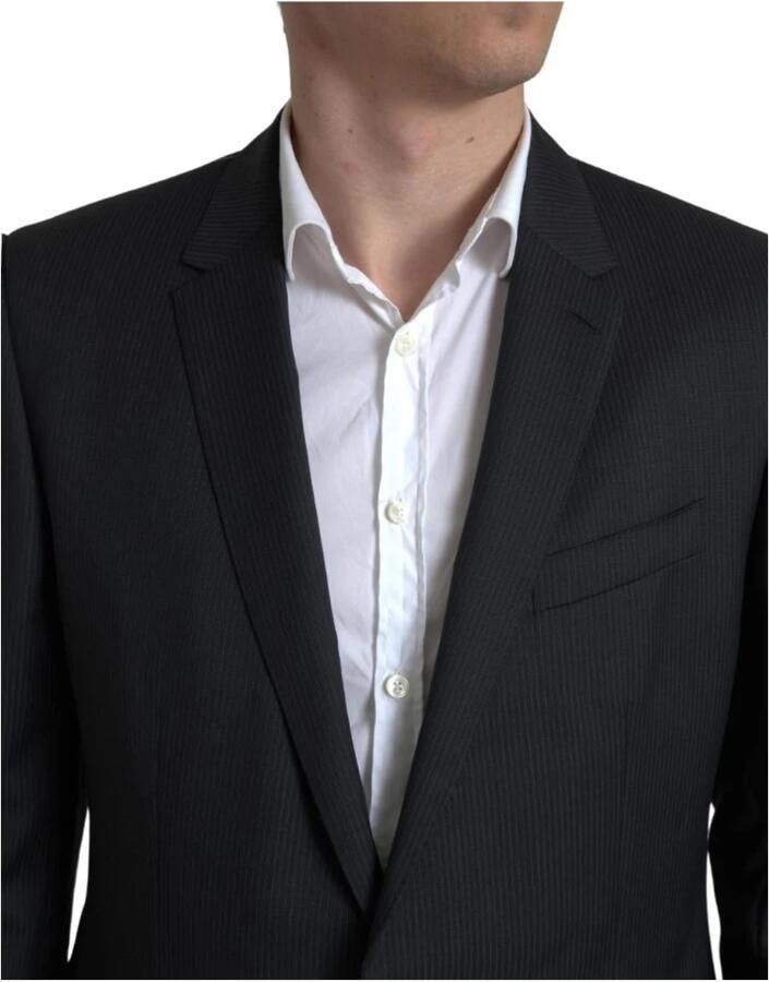 Dolce & Gabbana Elegant Zwart Martini Slim Fit Pak Black Heren