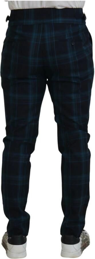 Dolce & Gabbana Blauw Paars Geruite Wollen Broek Blue Heren - Foto 5