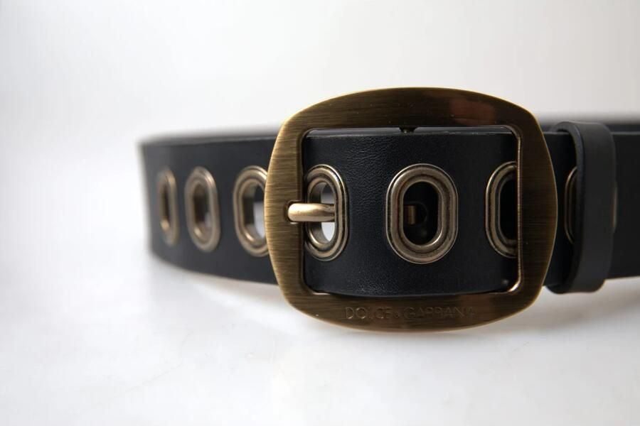 Dolce & Gabbana Smalle Italiaanse leren riem met metalen gesp Black Heren - Foto 2