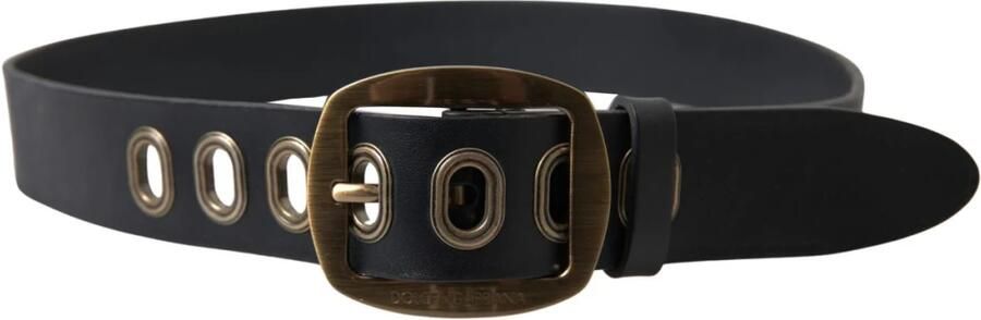 Dolce & Gabbana Smalle Italiaanse leren riem met metalen gesp Black Heren - Foto 3