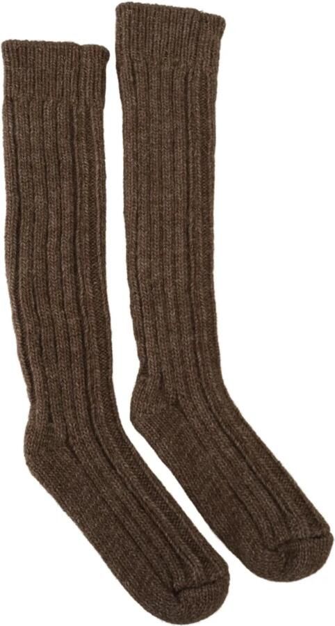Dolce & Gabbana Luxe Bruine Wol Gebreide Kalf Lange Dames Sokken Brown Dames - Foto 3