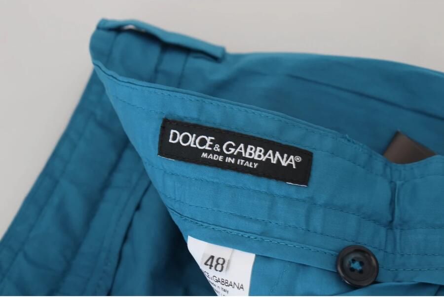 Dolce & Gabbana Blauwe Katoenen Chinos Broek Stijlvol Comfort Blue Heren - Foto 3