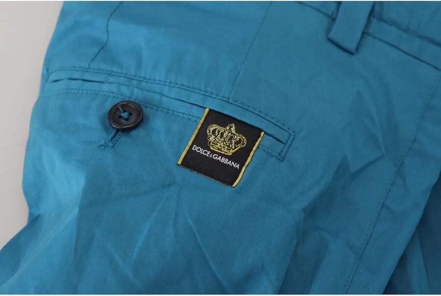 Dolce & Gabbana Blauwe Katoenen Chinos Broek Stijlvol Comfort Blue Heren