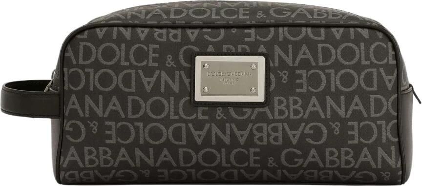 Dolce & Gabbana Logo-Print Toilettas voor Stijlvolle Mannen Black Heren - Foto 4