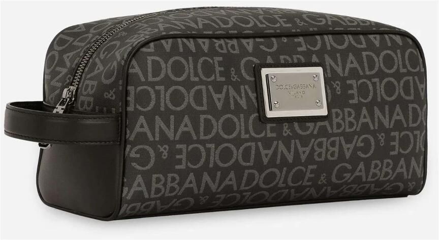 Dolce & Gabbana Logo-Print Toilettas voor Stijlvolle Mannen Black Heren - Foto 3