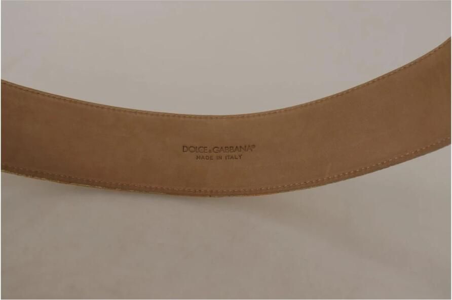 Dolce & Gabbana Echt Leren Riem met Gegraveerde Metalen Logo Gesp Multicolor Dames - Foto 3