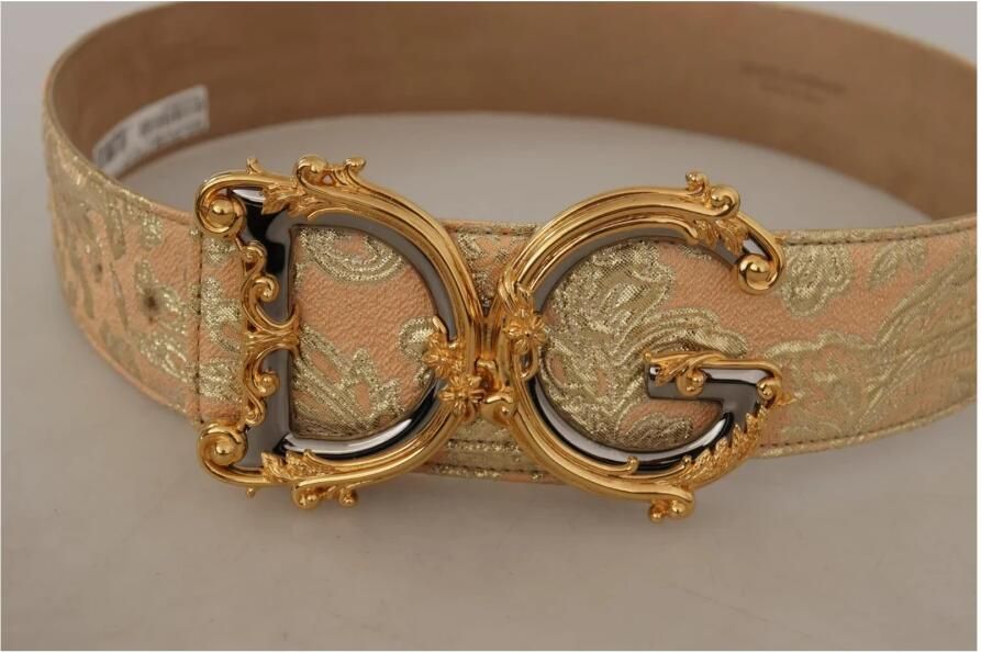 Dolce & Gabbana Echt Leren Riem met Gegraveerde Metalen Logo Gesp Multicolor Dames