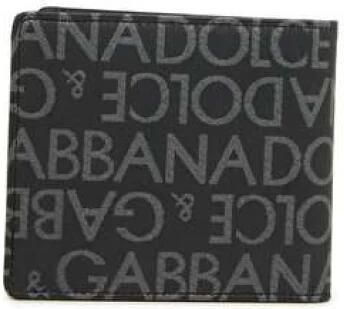 Dolce & Gabbana Logoed Jacquard Portemonnee Zwart Grijs Gemaakt in Italië Black Heren - Foto 9