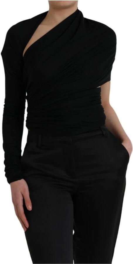 D&G Overhemd D&G Dolce Gabbana MS6454 Een Schouder Gedrapeerde Top - Foto 3