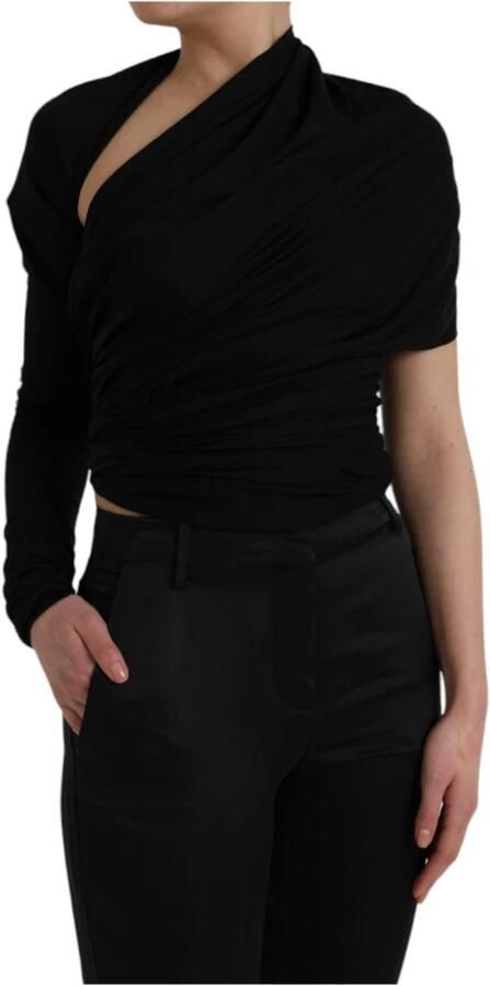 D&G Overhemd D&G Dolce Gabbana MS6454 Een Schouder Gedrapeerde Top - Foto 4