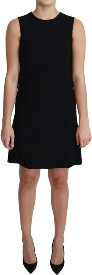 Dolce & Gabbana Zwarte Viscose Stretch A-lijn Shift Mini Jurk Black Dames - Foto 4