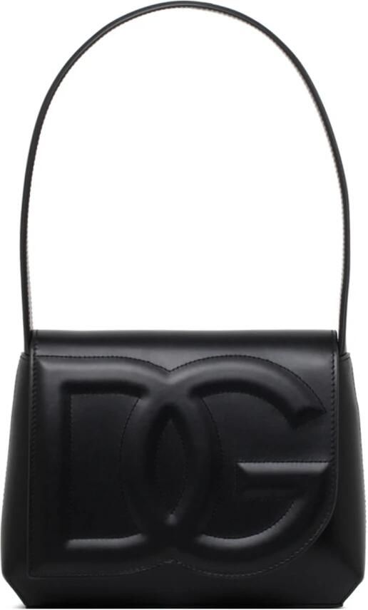 Dolce & Gabbana Logo-In reliëf gemaakte Leren Schoudertas Zwart Dames - Foto 2