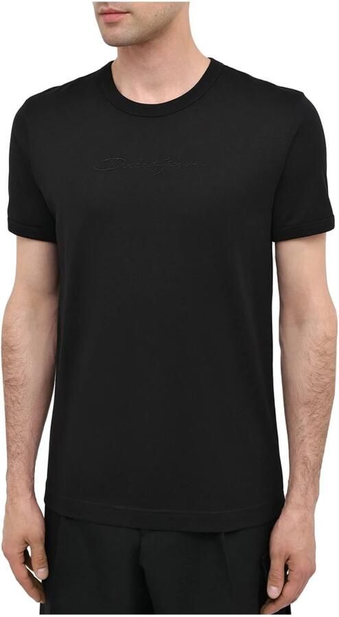 Dolce & Gabbana Katoenen T-shirt met DG Milano Logo Borduurwerk Black Heren - Foto 3