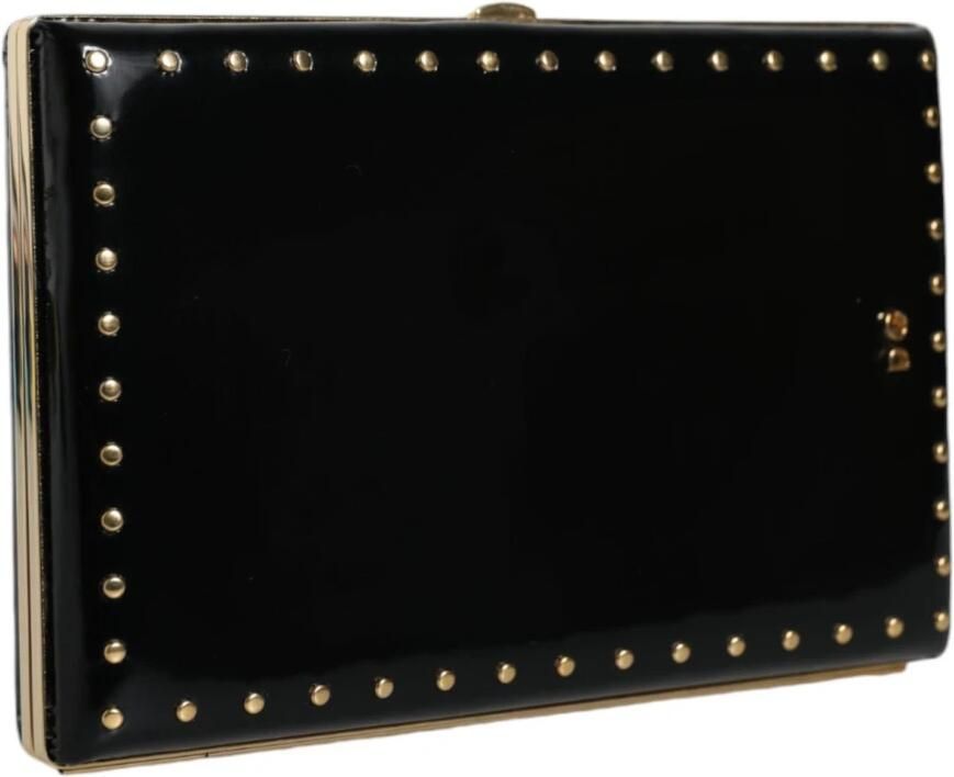 Dolce & Gabbana Studded Gouden Frame Zwarte Leren Clutch Black Dames - Foto 5