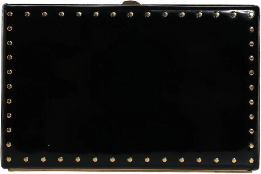 Dolce & Gabbana Studded Gouden Frame Zwarte Leren Clutch Black Dames - Foto 3