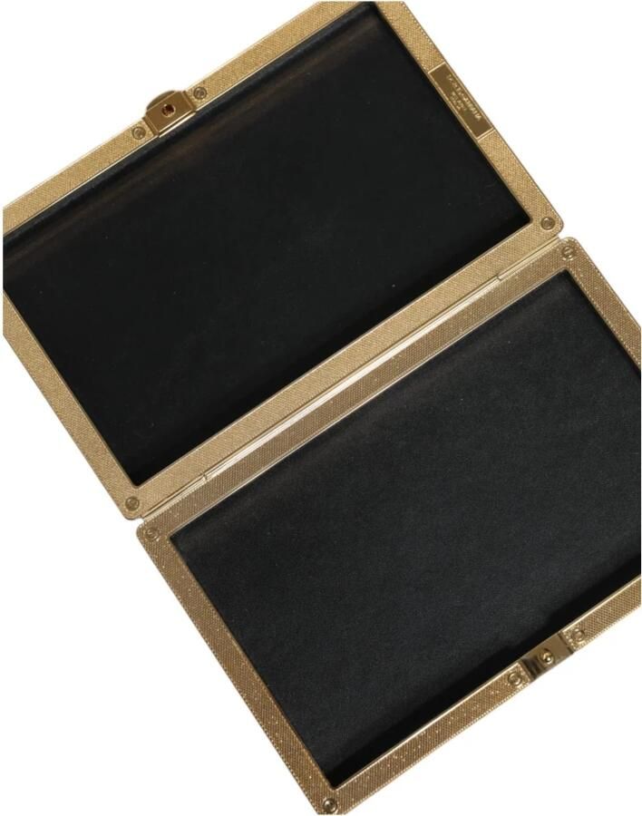 Dolce & Gabbana Studded Gouden Frame Zwarte Leren Clutch Black Dames - Foto 2