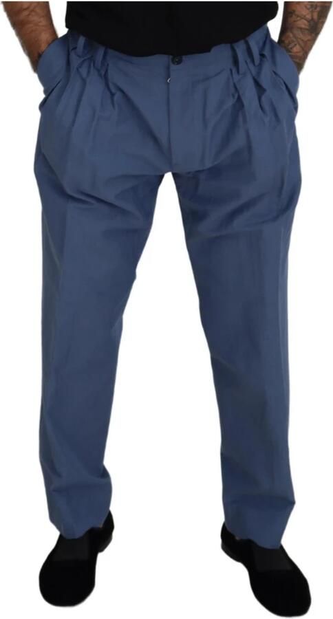 Dolce & Gabbana Blauwe Linnen Chino Heren Formele Broek Blue Heren - Foto 6