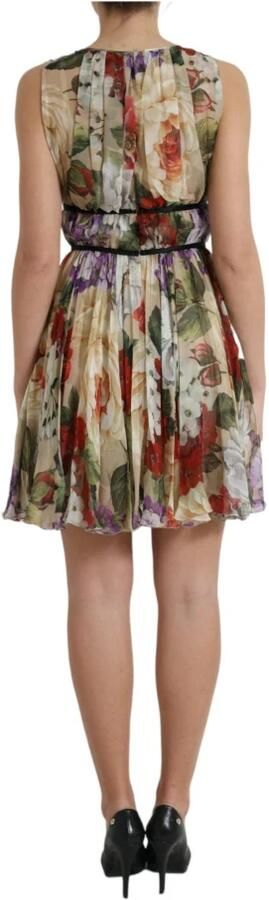 Dolce & Gabbana Beige Floral Sleeveless Round Neck Mini Dress Meerkleurig Dames - Foto 10