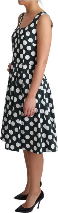 Dolce & Gabbana Groene gepolka dotte katoenen A-lijn jurk Green Dames - Foto 2