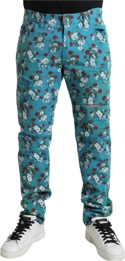 D&G Broek D&G Distressed jeans met bloemenprint PAN75047 - Foto 6