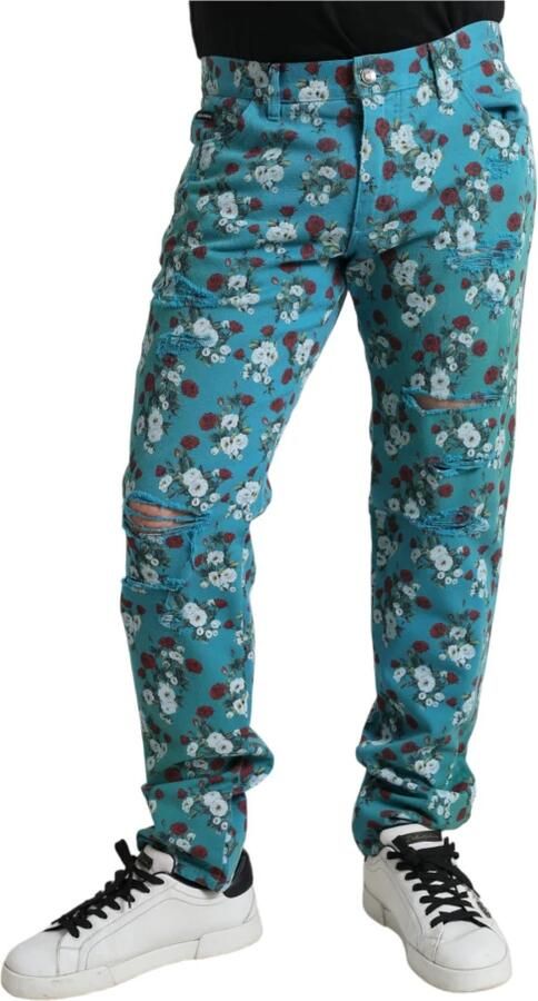 D&G Broek D&G Distressed jeans met bloemenprint PAN75047 - Foto 4