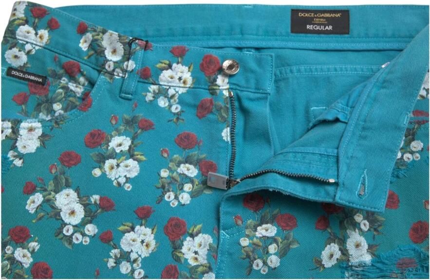D&G Broek D&G Distressed jeans met bloemenprint PAN75047 - Foto 3