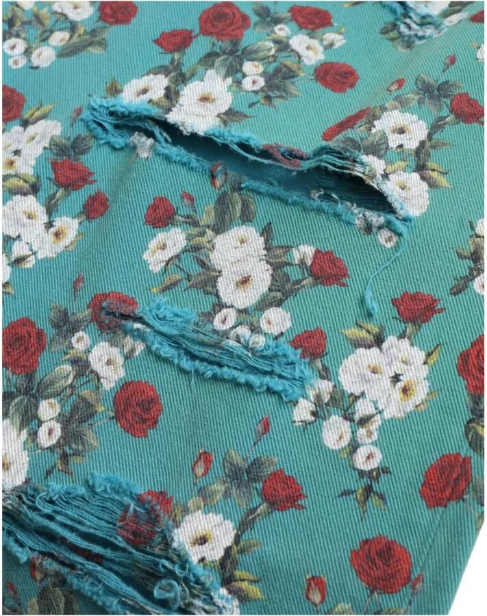 D&G Broek D&G Distressed jeans met bloemenprint PAN75047