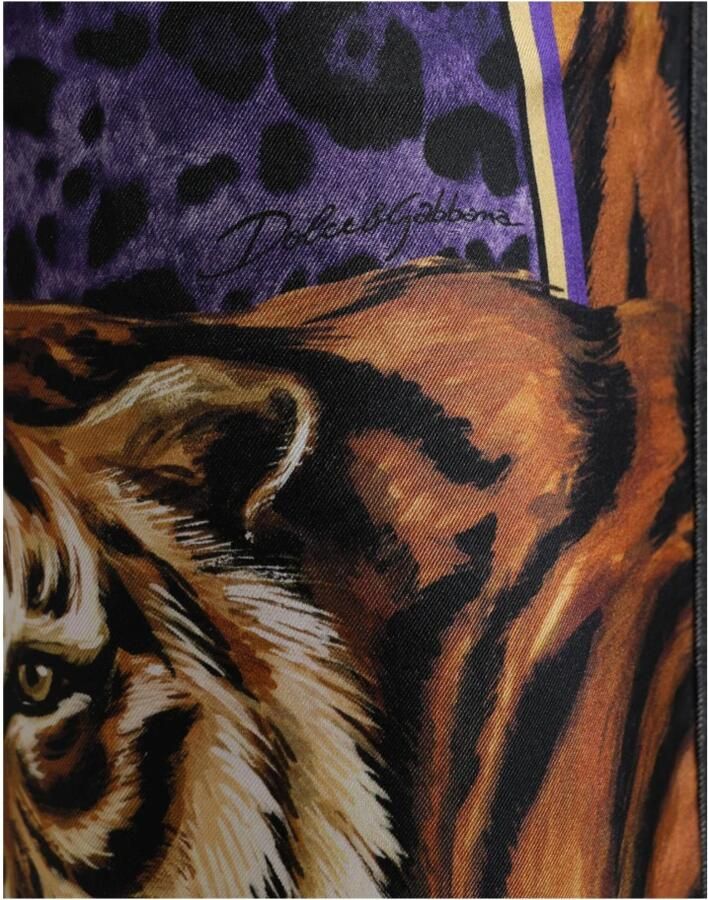 Dolce & Gabbana Multicolor Tiger Print Losse Denim Jeans Multicolor Heren