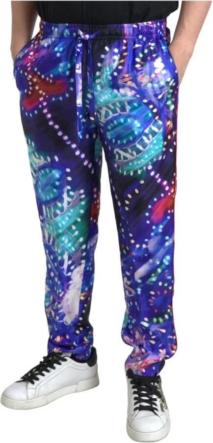 Dolce & Gabbana Zijden Jogger Broeken voor Heren Multicolor Heren
