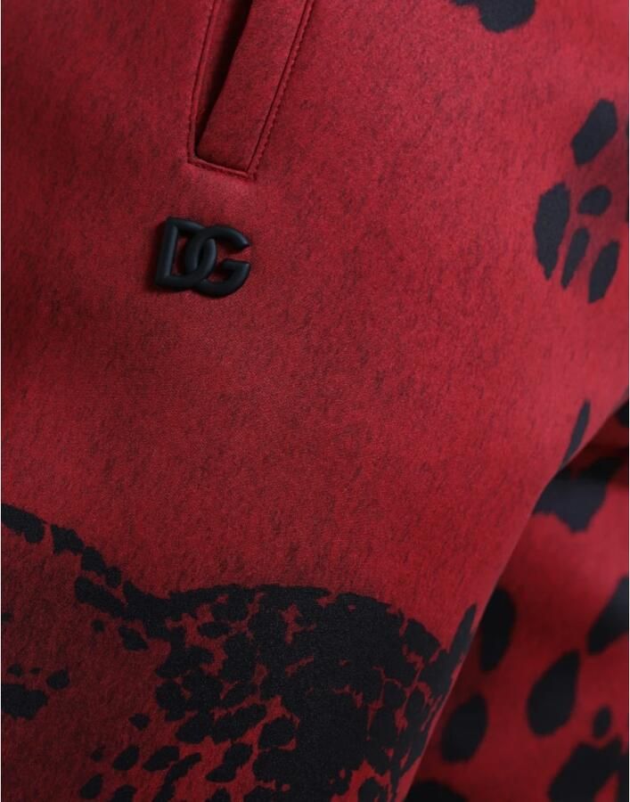 Dolce & Gabbana Heren Sportbroek met Dierenprint Red Heren