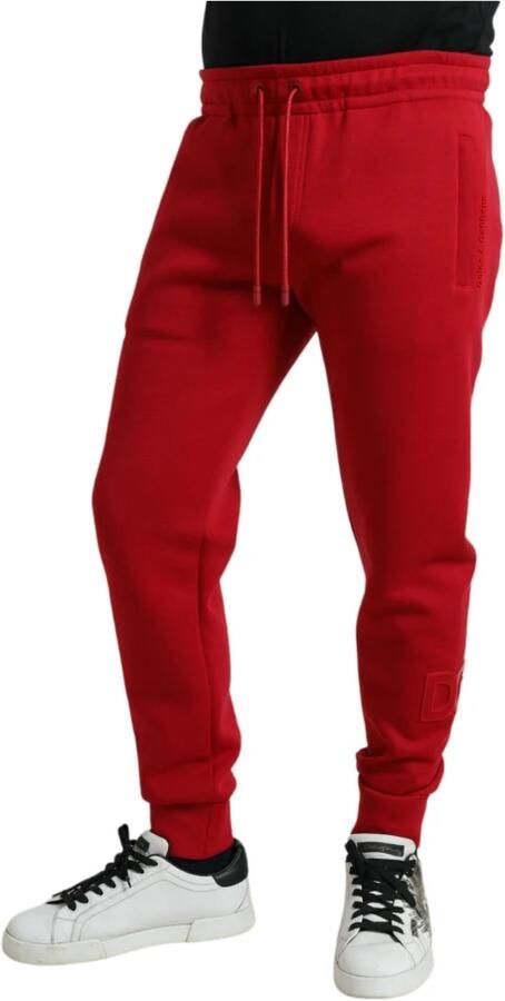 Dolce & Gabbana Rode Katoenmix Skinny Jogger Broek Red Heren - Foto 4