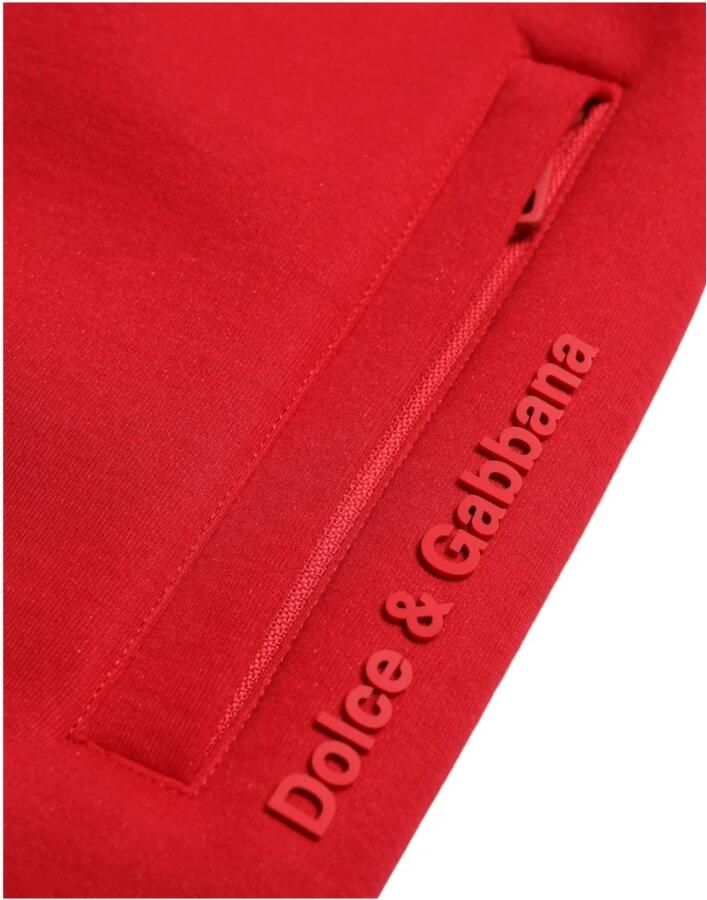 Dolce & Gabbana Rode Katoenmix Skinny Jogger Broek Red Heren