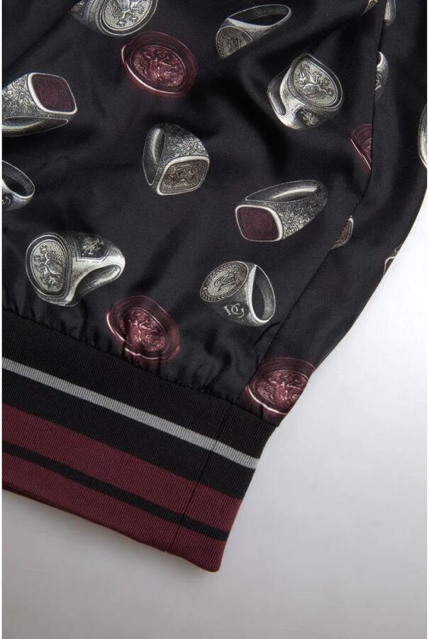 Dolce & Gabbana Zijden Crewneck Sweater met Ring Print Black Heren - Foto 4