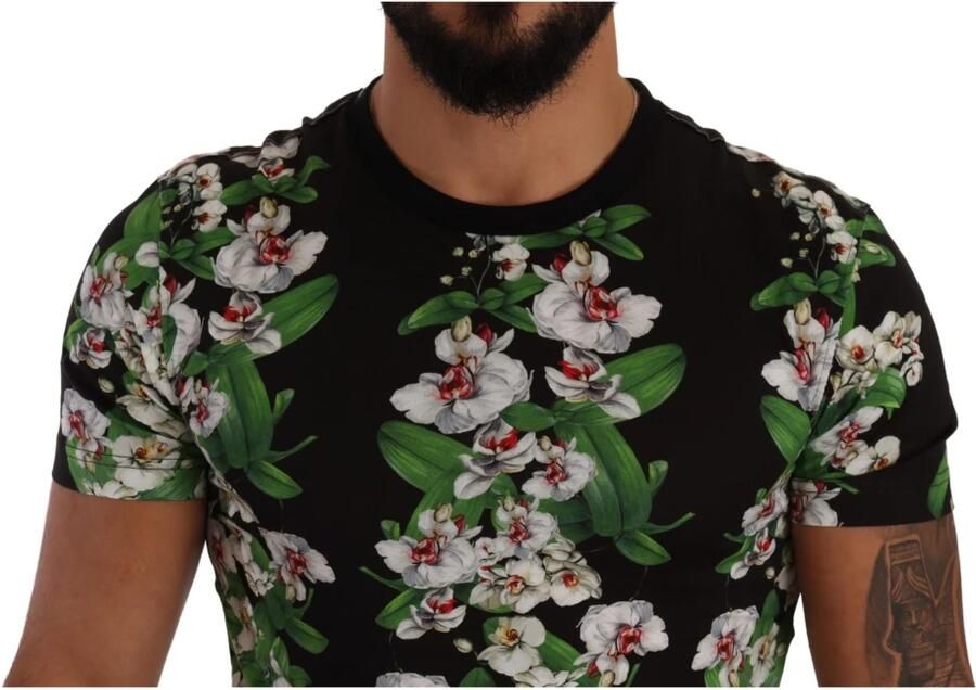 Dolce & Gabbana Elegante Bloe Crewneck Tee voor nen Multicolor - Foto 7