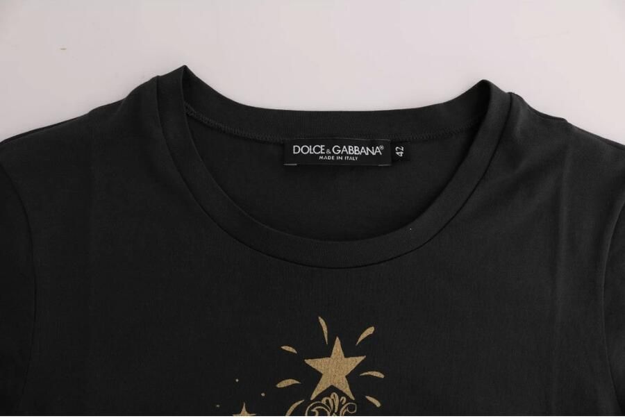 Dolce & Gabbana 2017 Motief T-Shirt Authentieke Italiaanse Mode Gray Dames
