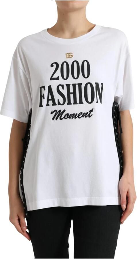 Dolce & Gabbana Witte Mode T-shirt met Slogan Print White Dames - Foto 10