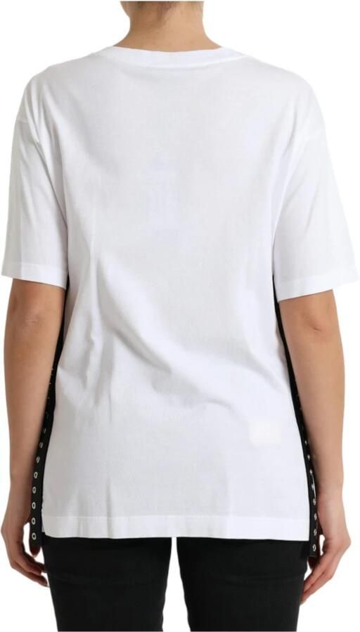 Dolce & Gabbana Witte Mode T-shirt met Slogan Print White Dames - Foto 5