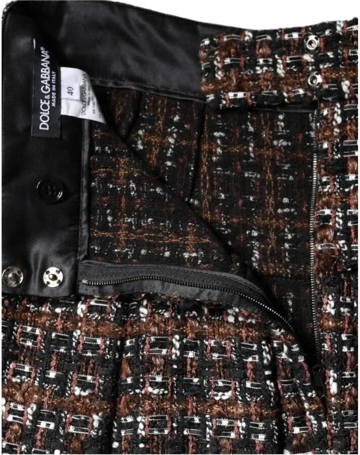 Dolce & Gabbana Tartan Tweed A-lijn Mini Rok Multicolor Dames
