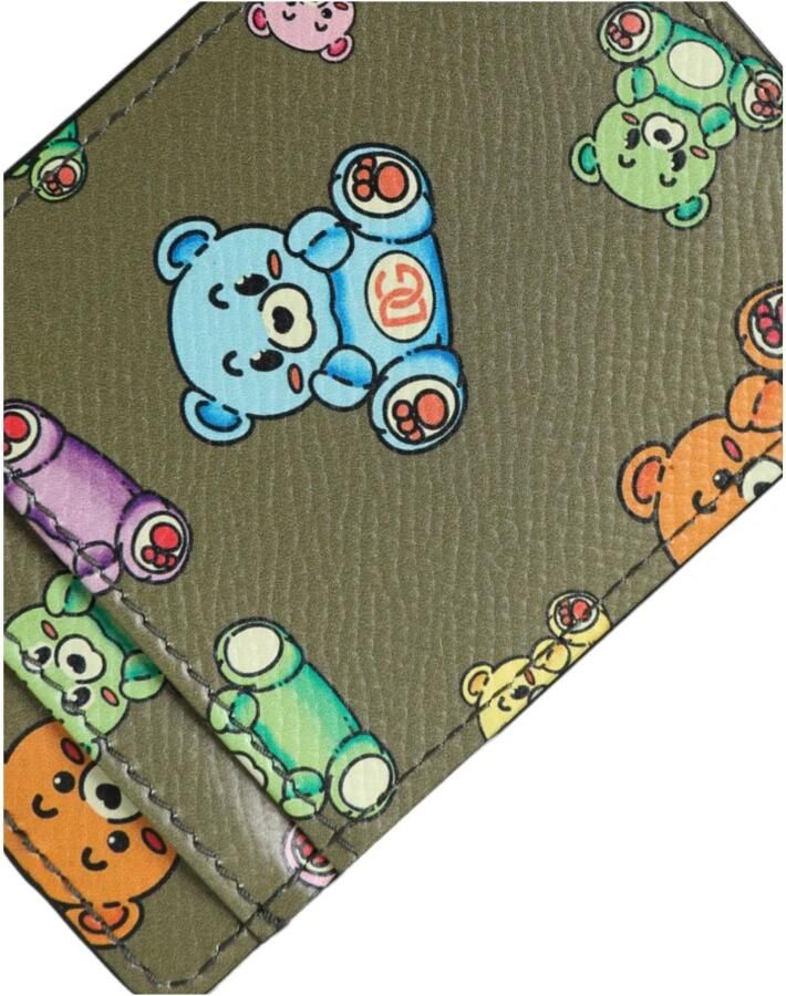 Dolce & Gabbana Army Green Teddybeer Leren Portemonnee Green Dames - Foto 5