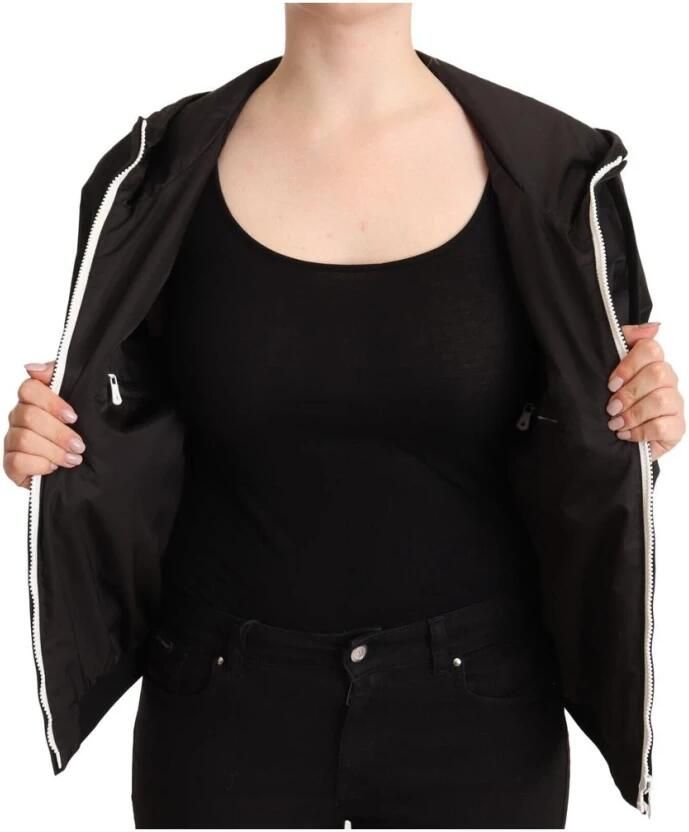 Dolce & Gabbana Zwarte Bomberjack met Elastische Manchetten en Diepe Capuchon Black Dames - Foto 2