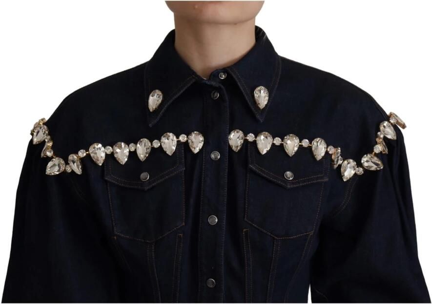 D&G Mantel D&G Dolce Gabbana CrystalEmbellished Denim Overhemd - Foto 6