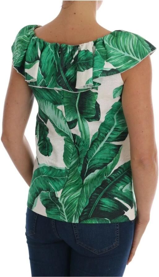 Dolce & Gabbana Tropische Elegantie Paillet Ananas Blouse Green Dames