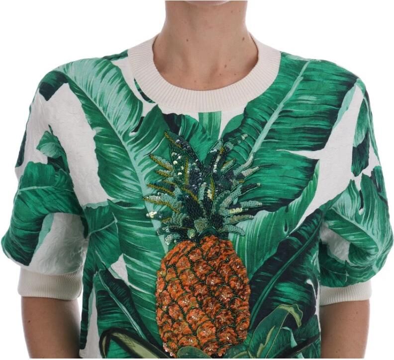 Dolce & Gabbana Tropische Paillet Ananas Sweater Multicolor Dames